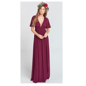 SMYM Faye Flutter in Burgundy Merlot Chiffon